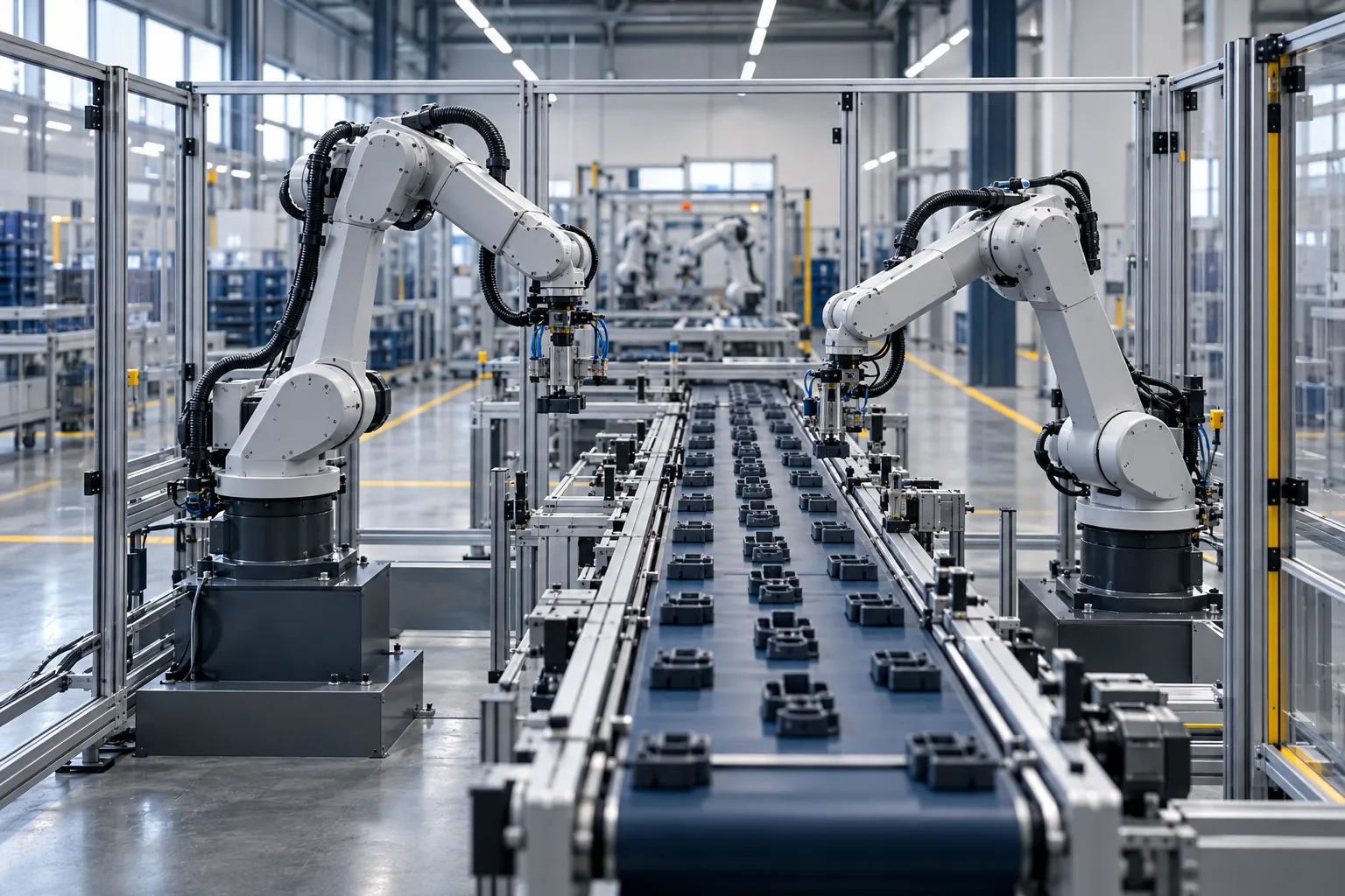 Machines automatisées sur une ligne de production industrielle