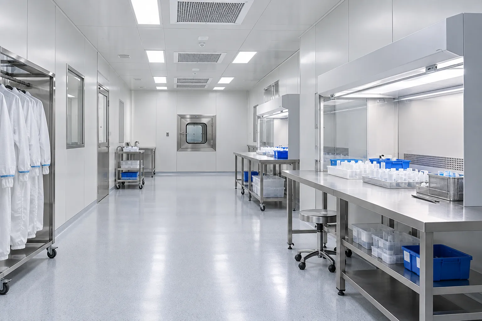 Salle blanche de production de dispositifs médicaux